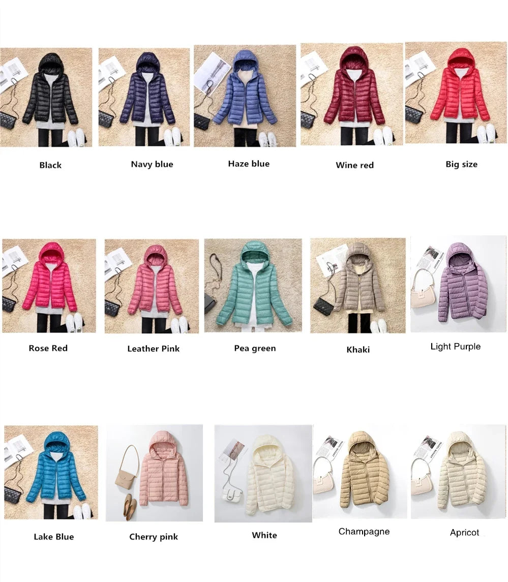 MoveX Women's Lightweight Packable Hooded Puffer Jacket