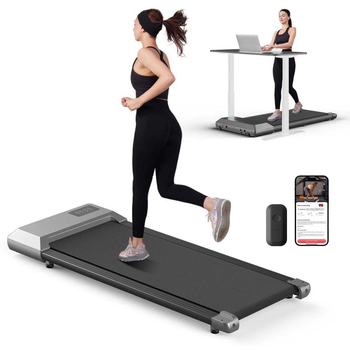 2-in-1 Walking Pad Treadmill – 2.5HP, 300 lb Capacity, LCD Display