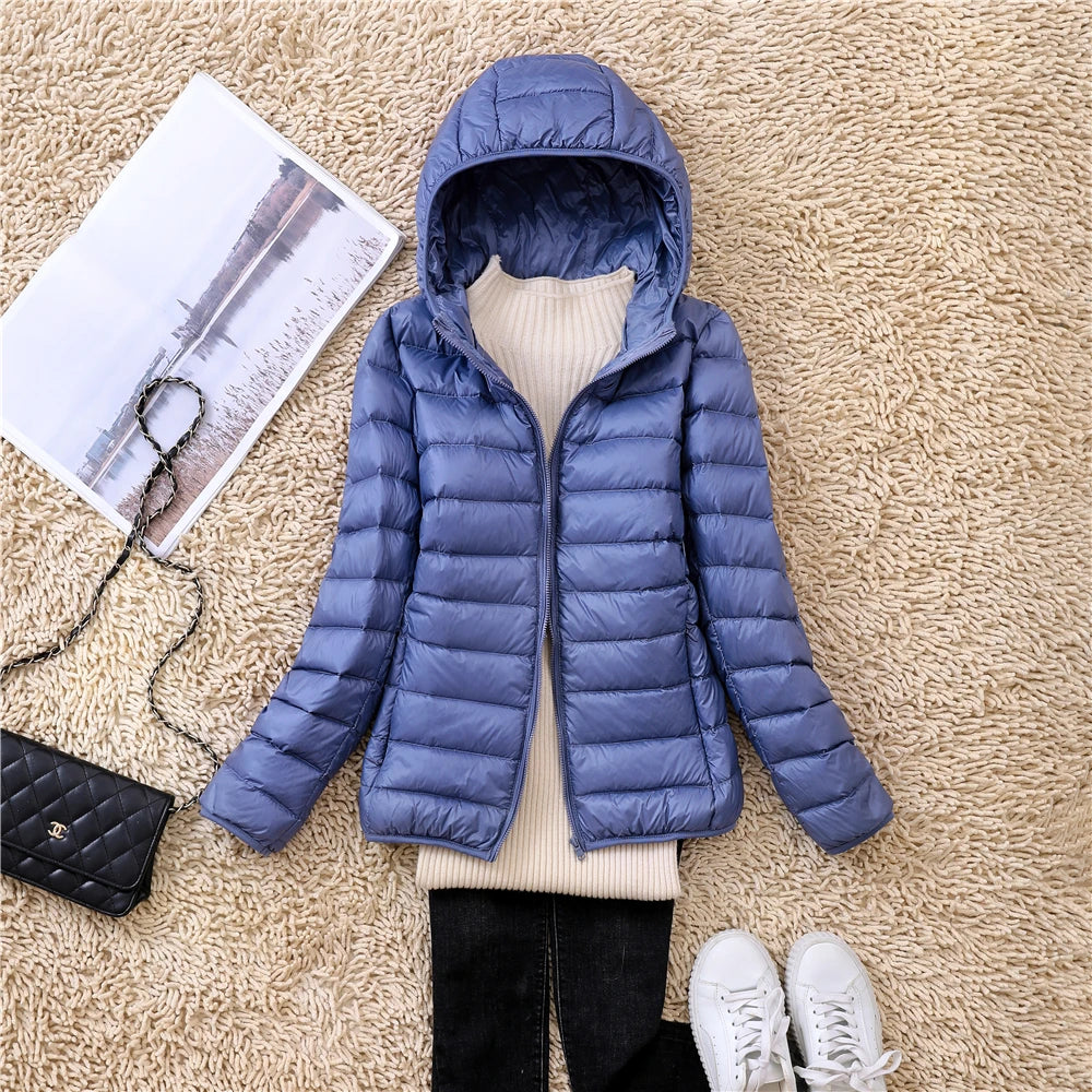MoveX Women's Lightweight Packable Hooded Puffer Jacket