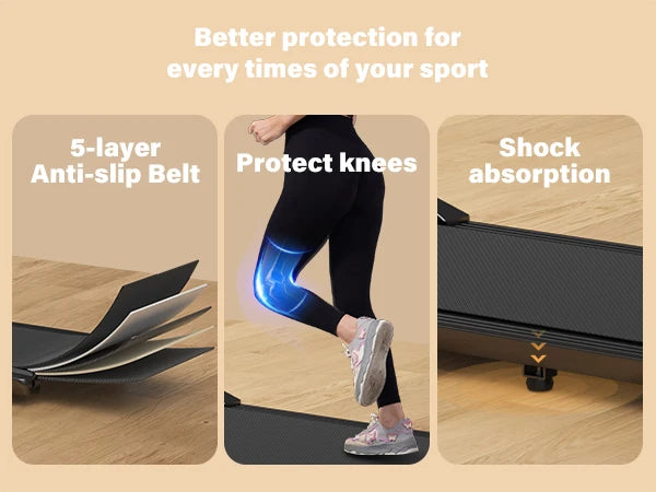 2-in-1 Walking Pad Treadmill – 2.5HP, 300 lb Capacity, LCD Display