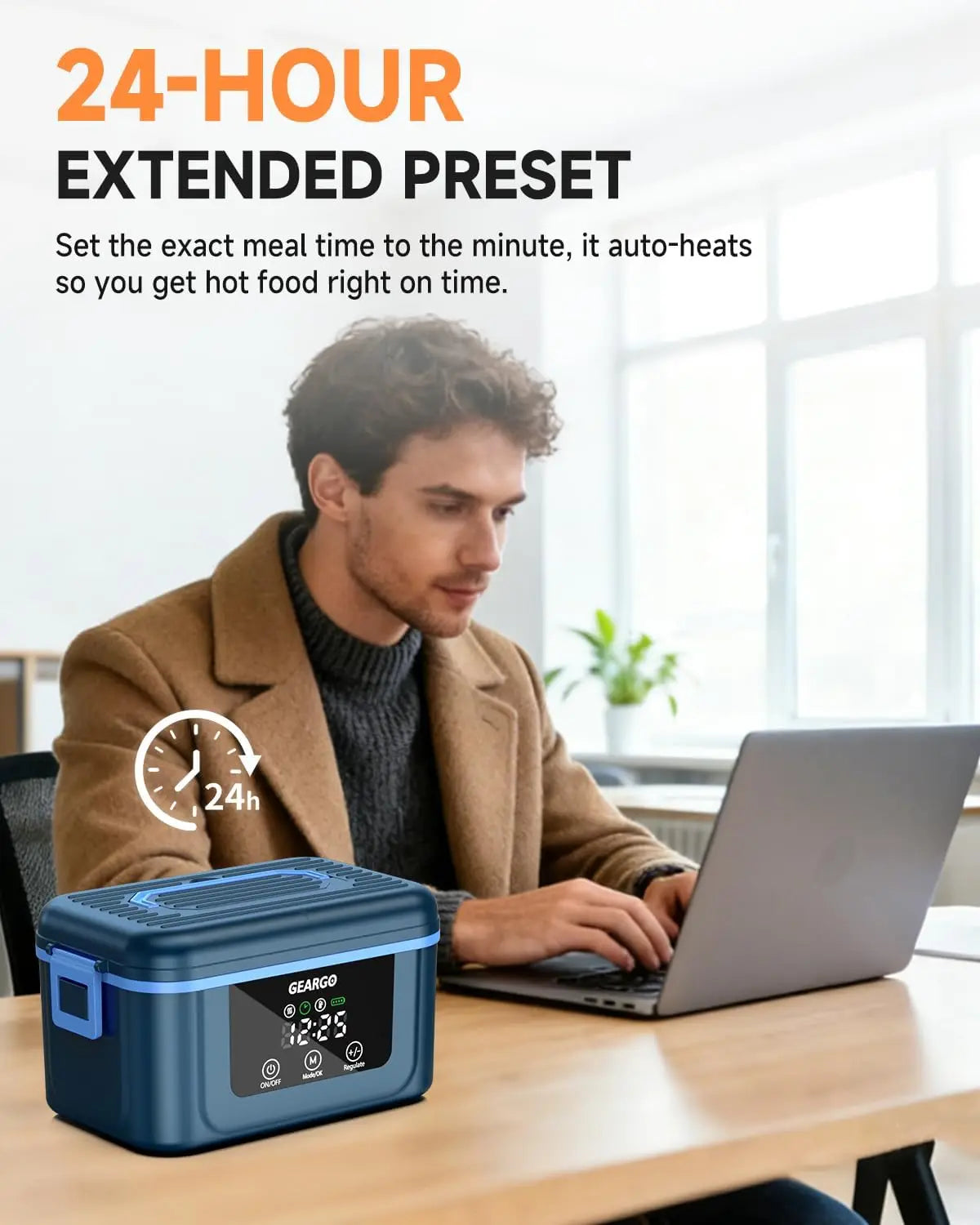 Cordless Self-Heating Electric Lunch Box – 1.4L, Rechargeable