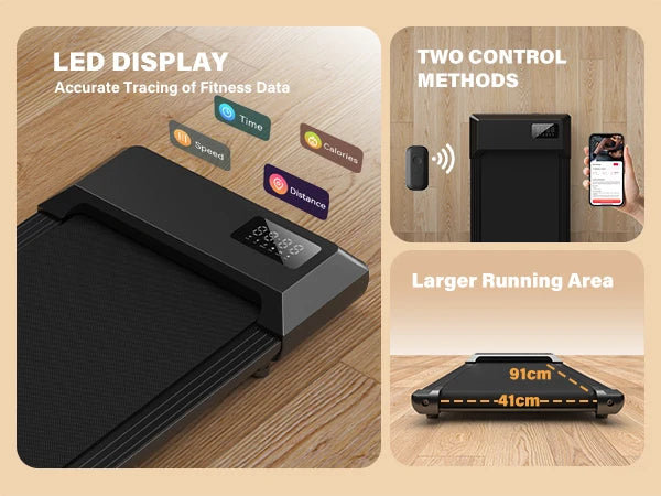 2-in-1 Walking Pad Treadmill – 2.5HP, 300 lb Capacity, LCD Display