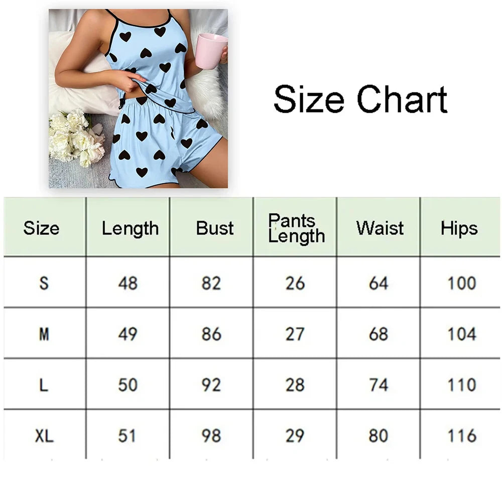 MoveX Women's Heart Print Tee & Shorts Pajama Set