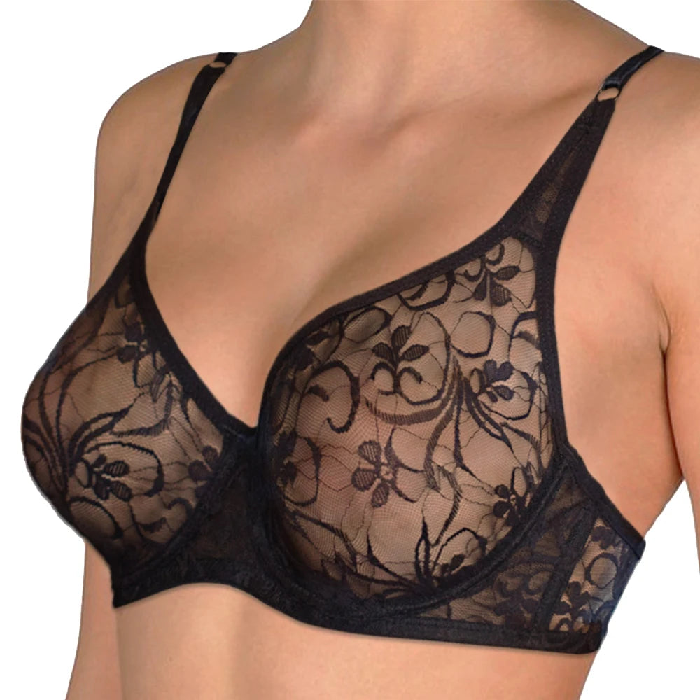 MoveX Women's Lace Embroidered Underwire Bra