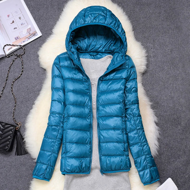 MoveX Women's Lightweight Packable Hooded Puffer Jacket