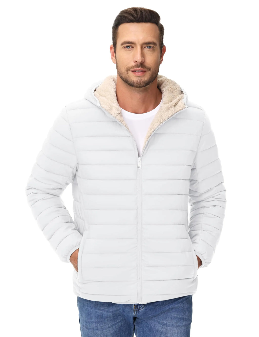 MoveX Sherpa-Lined Hooded Puffer Jacket