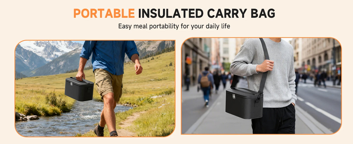 Cordless Self-Heating Electric Lunch Box – 1.4L, Rechargeable