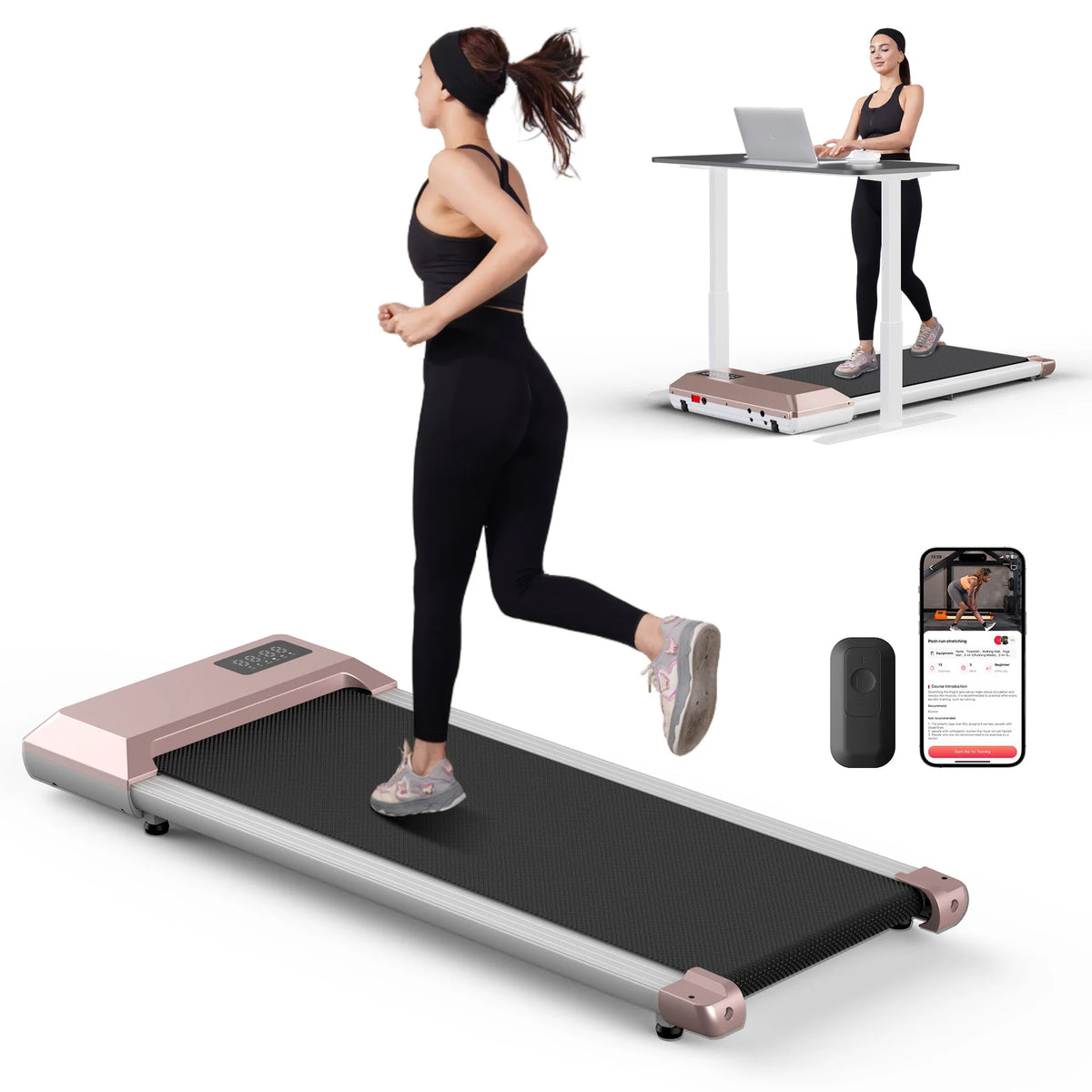 2-in-1 Walking Pad Treadmill – 2.5HP, 300 lb Capacity, LCD Display
