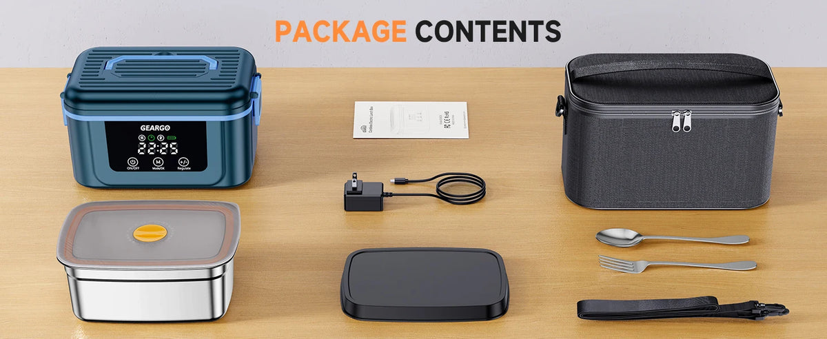 Cordless Self-Heating Electric Lunch Box – 1.4L, Rechargeable
