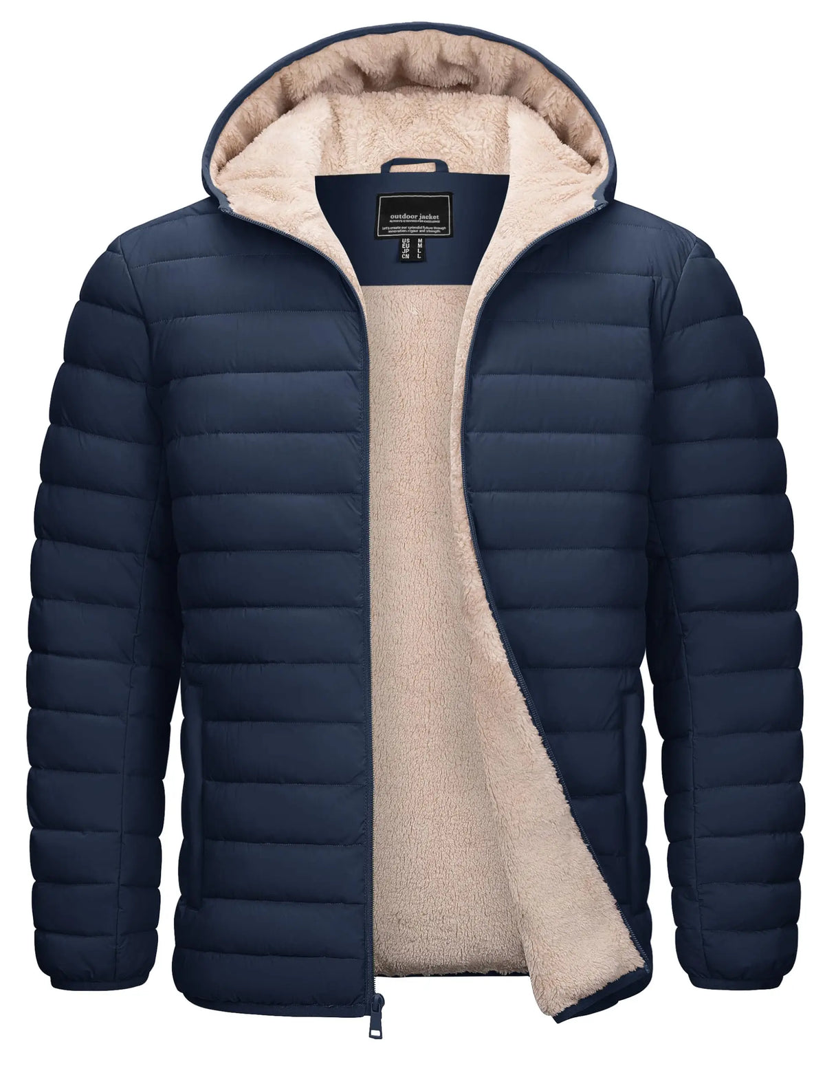 MoveX Sherpa-Lined Hooded Puffer Jacket