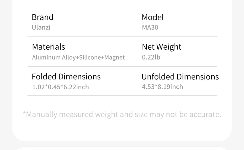 Ulanzi MA30 MagSafe Magnetic Phone Tripod & Stand