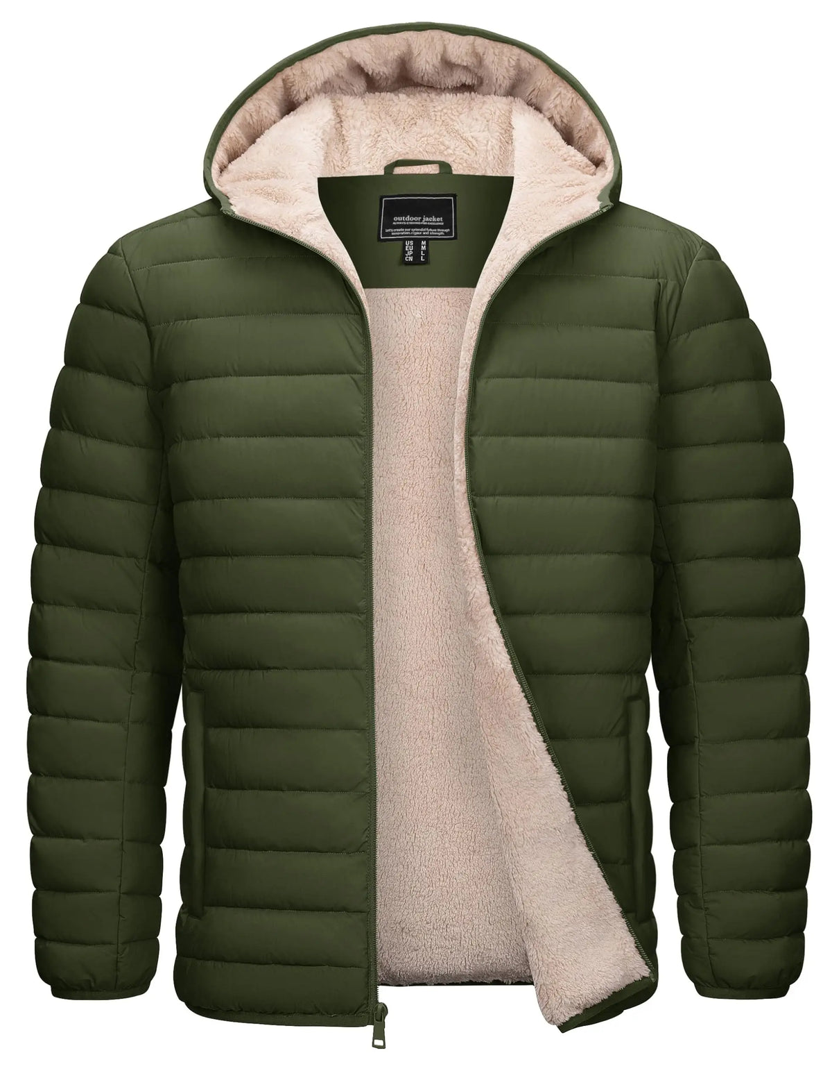 MoveX Sherpa-Lined Hooded Puffer Jacket