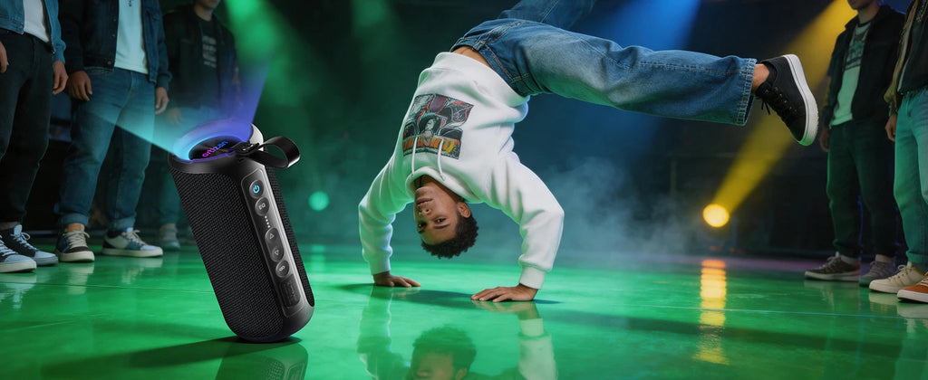 Ortizan 40W Portable Bluetooth Speaker – IPX7 Waterproof, RGB Lights
