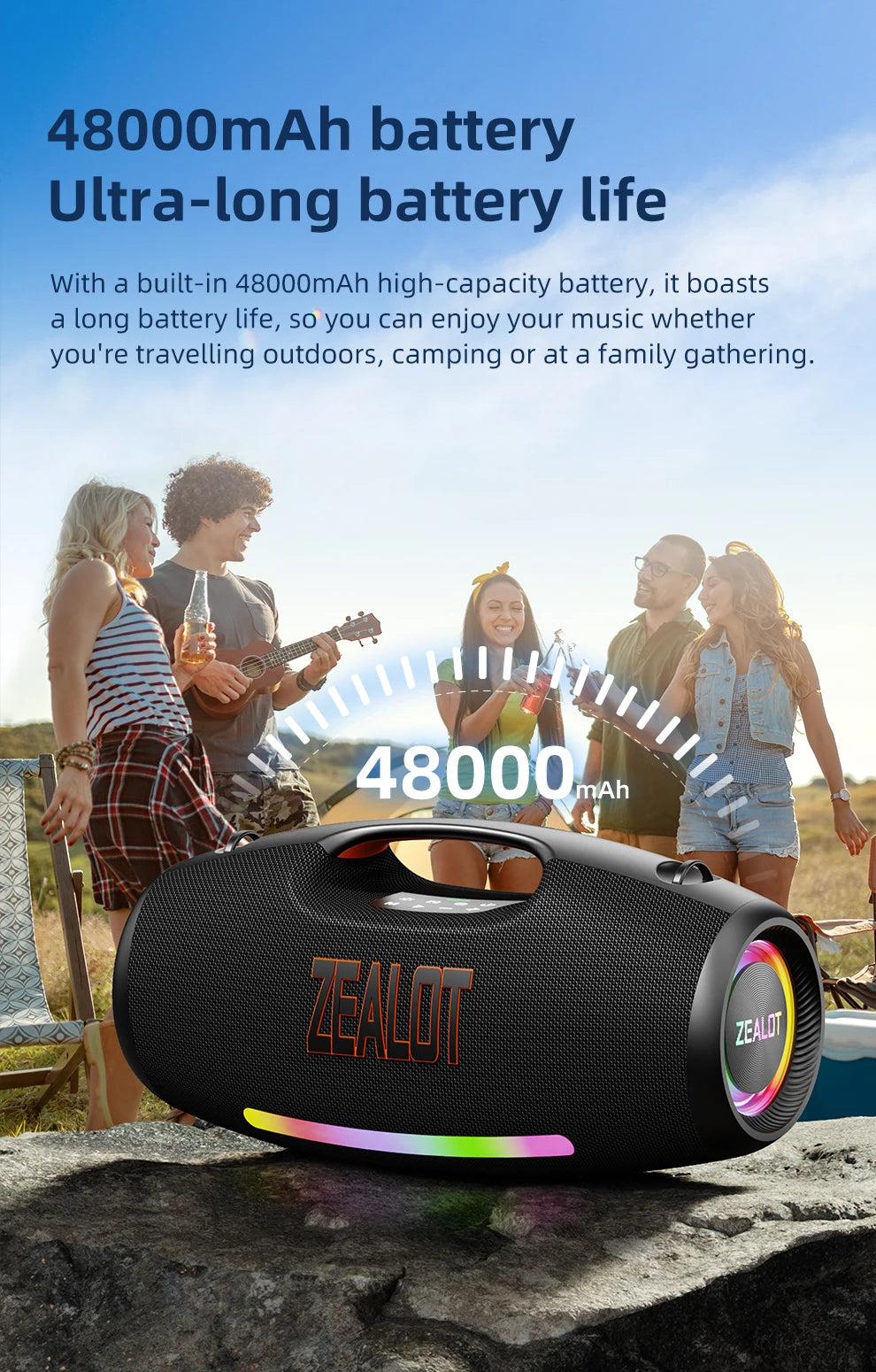 ZEALOT S89 250W Waterproof Portable Bluetooth Speaker with Deep Bass