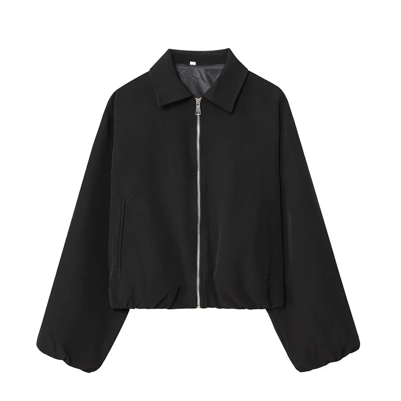 MoveX Women's Cropped Puffer Bomber Jacket
