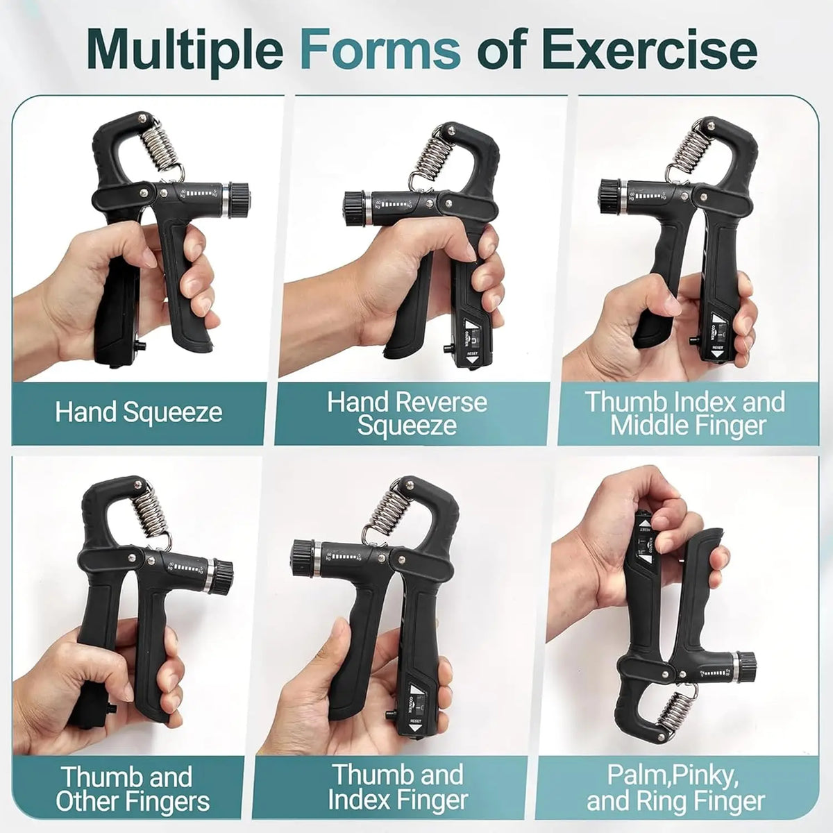 Counting Grip Strength Trainer Set with Finger Exerciser