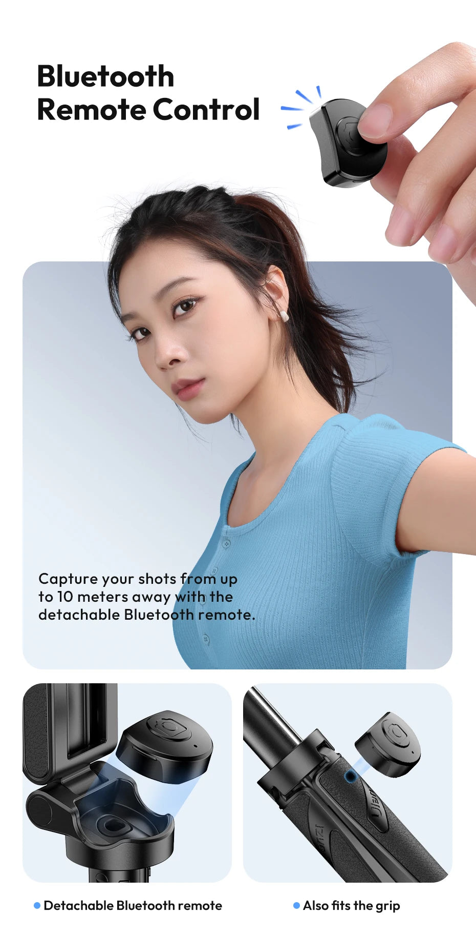 Ulanzi JJ03 Magnetic Phone Tripod & Selfie Stick with Remote