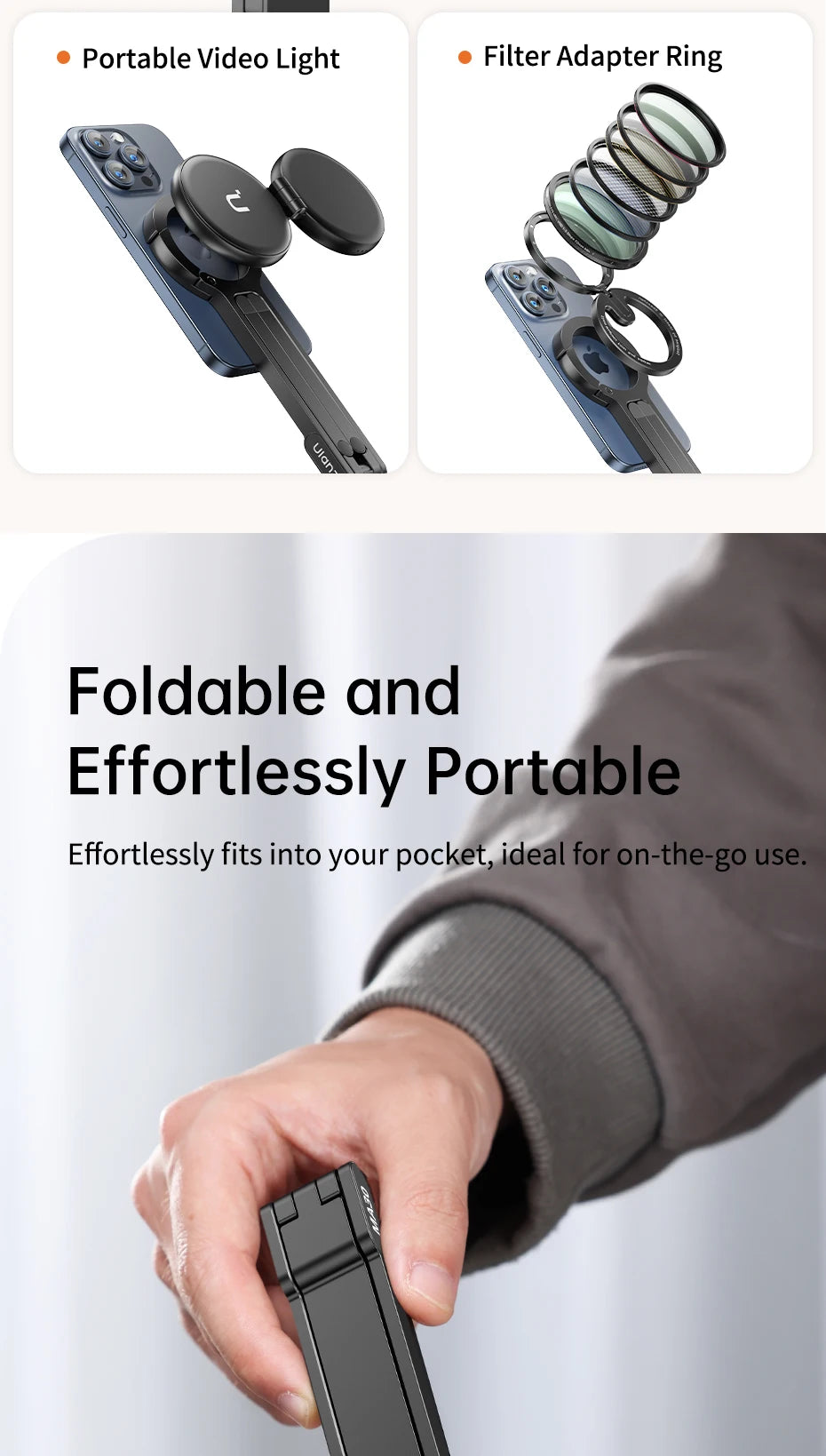 Ulanzi MA30 MagSafe Magnetic Phone Tripod & Stand