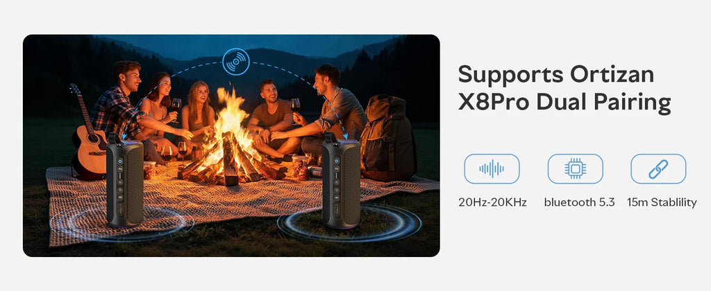 Ortizan 40W Portable Bluetooth Speaker – IPX7 Waterproof, RGB Lights