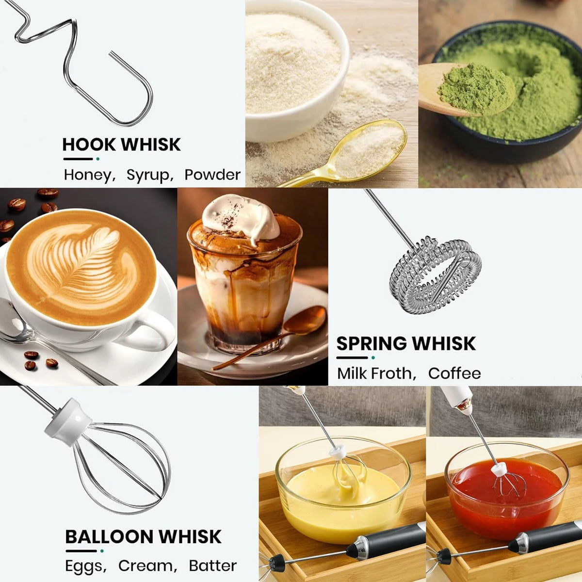 Rechargeable Handheld Milk Frother for Latte & Cappuccino