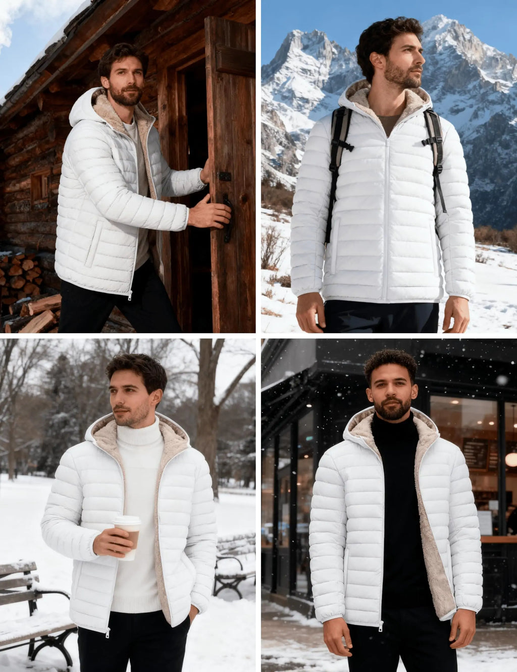 MoveX Sherpa-Lined Hooded Puffer Jacket