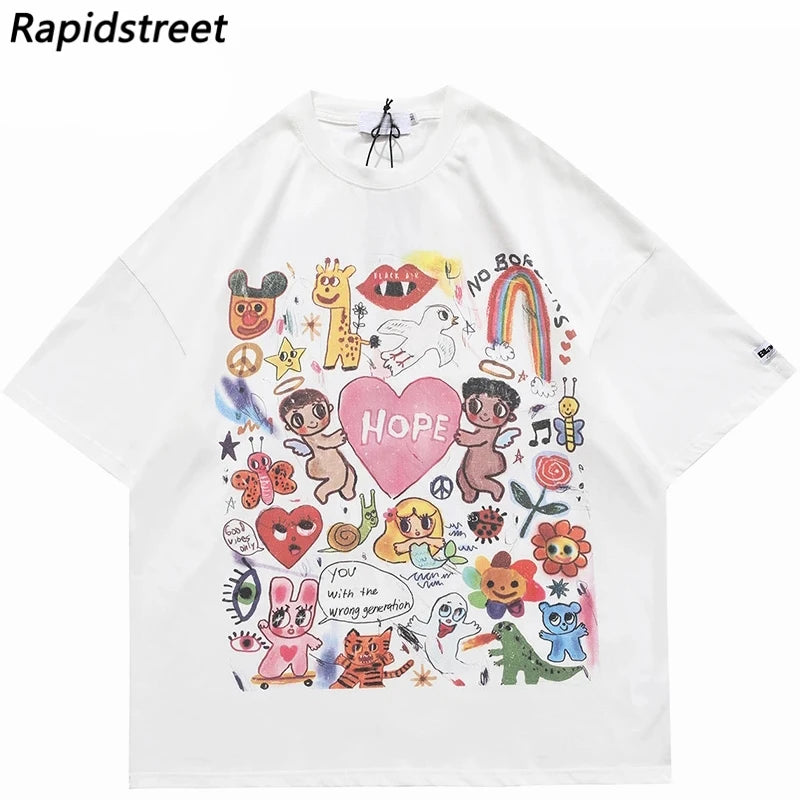 MoveX Harajuku Oversized Graphic Heavyweight Tee