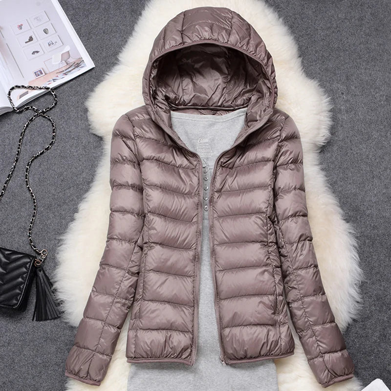 MoveX Women's Lightweight Packable Hooded Puffer Jacket