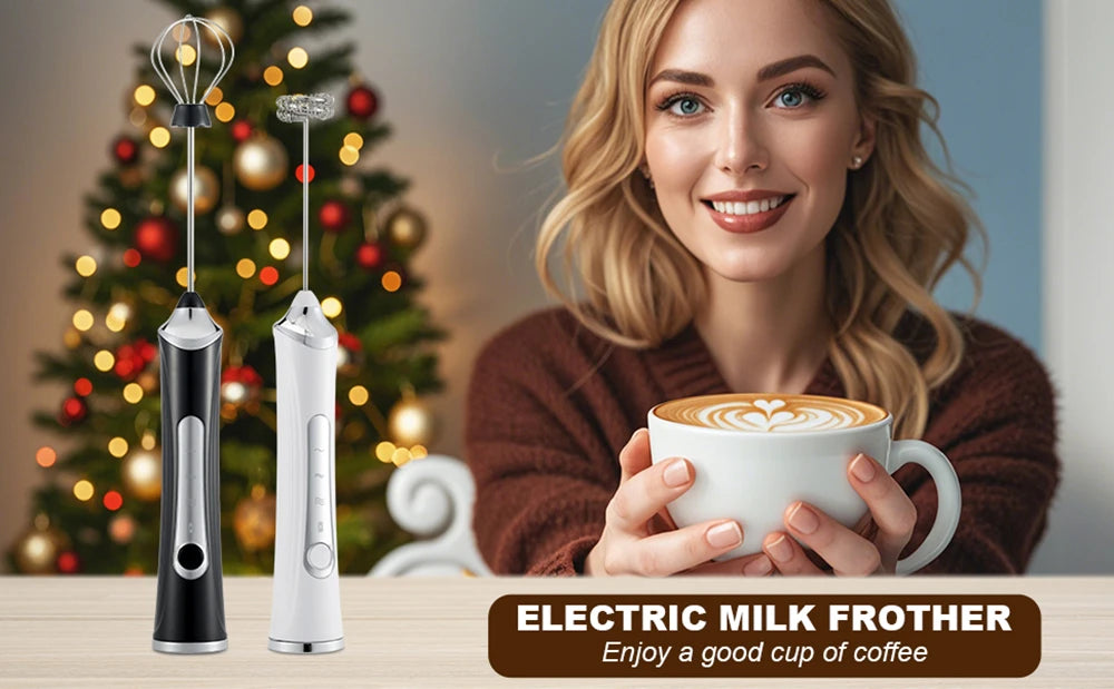 Rechargeable Handheld Milk Frother for Latte & Cappuccino