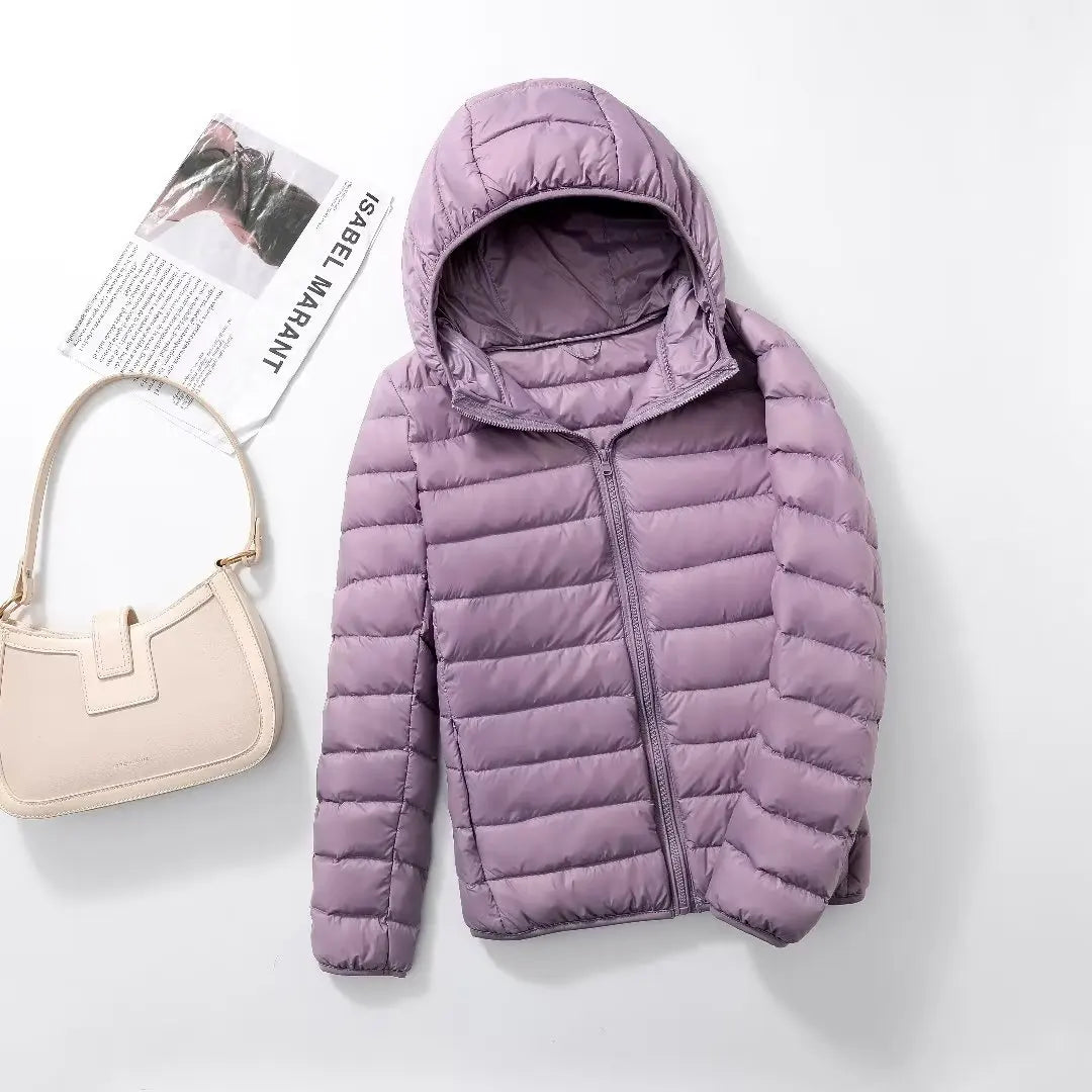 MoveX Women's Lightweight Packable Hooded Puffer Jacket