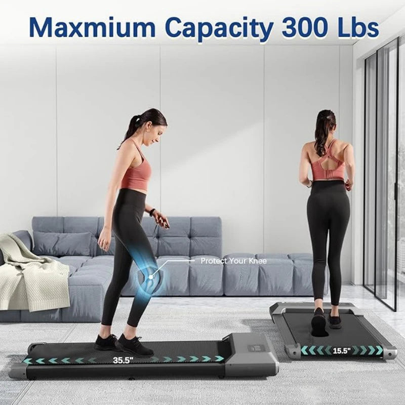 2-in-1 Walking Pad Treadmill – 2.5HP, 300 lb Capacity, LCD Display