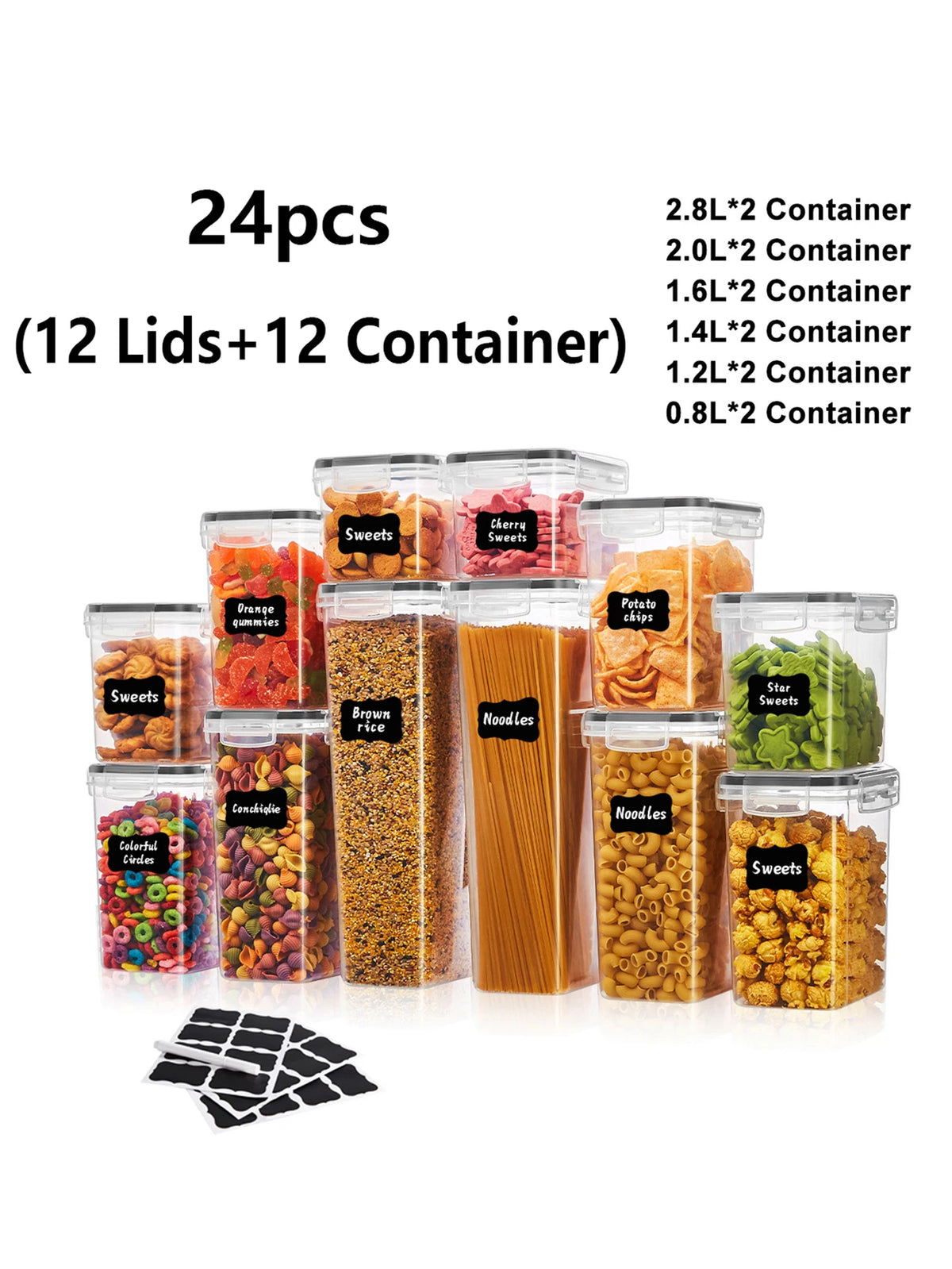 Airtight Food Storage Containers with Lids – 24/48 Pc Set