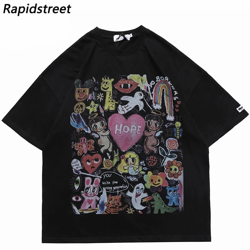 MoveX Harajuku Oversized Graphic Heavyweight Tee