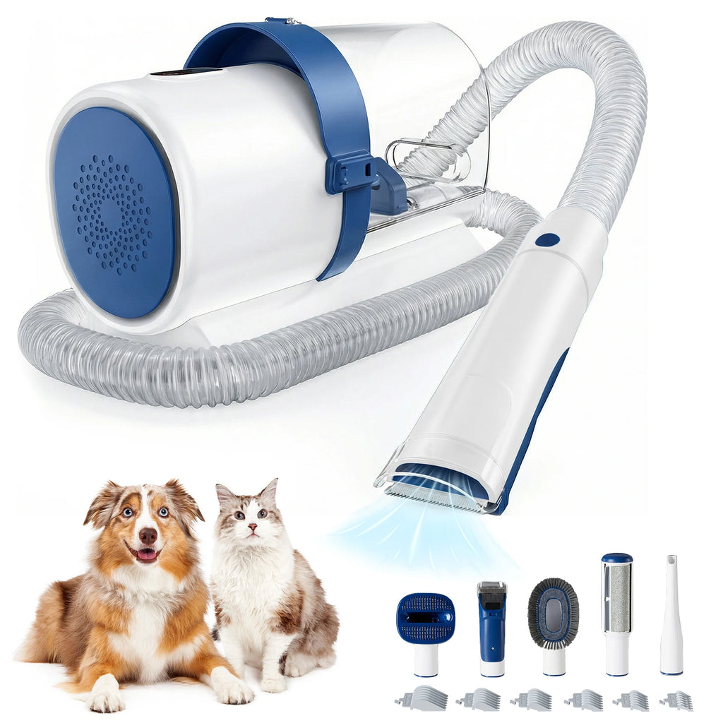 Professional Pet Grooming Vacuum Kit – 2.5L, 5 Tools, Low-Noise Clippers