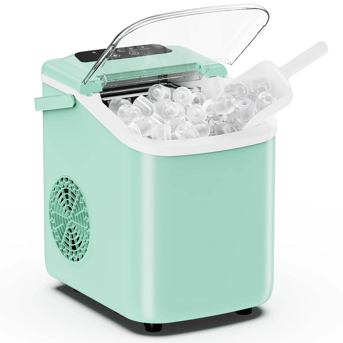Compact Countertop Ice Maker with Scoop & Basket – 26.5 lbs/Day