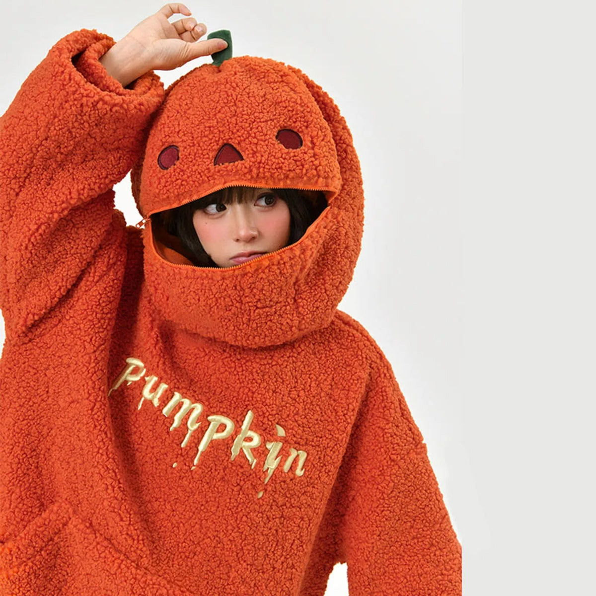 MoveX Women's Halloween Pumpkin Fleece Hoodie