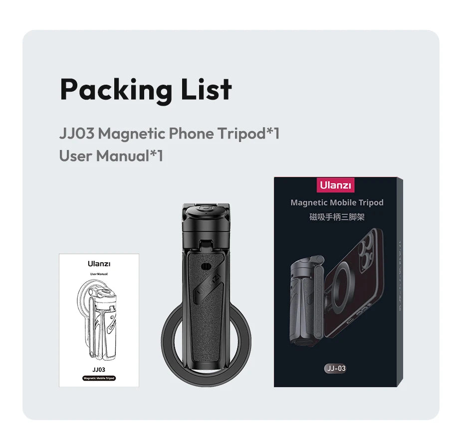 Ulanzi JJ03 Magnetic Phone Tripod & Selfie Stick with Remote