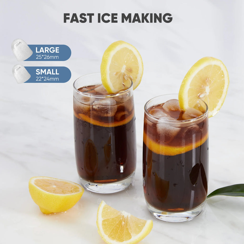 Portable Countertop Ice Maker – 9 Bullet Cubes in 6 Min, Self-Cleaning
