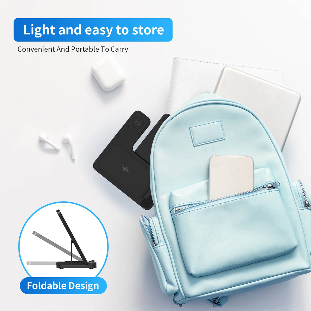 3-in-1 Foldable Magnetic Wireless Charging Station for iPhone, Watch & AirPods