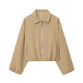 MoveX Women's Cropped Puffer Bomber Jacket