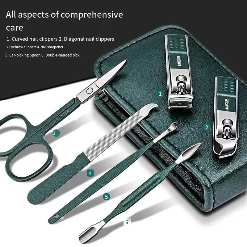 6-Piece Stainless Steel Nail Clipper & Manicure Set