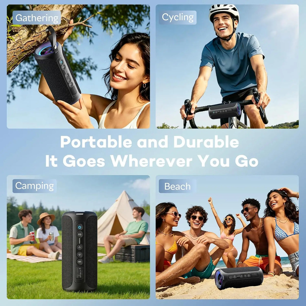 Ortizan 40W Portable Bluetooth Speaker – IPX7 Waterproof, RGB Lights