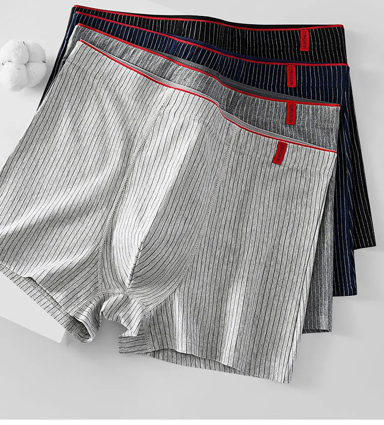 MoveX Men's Striped Boxers 4-Pack
