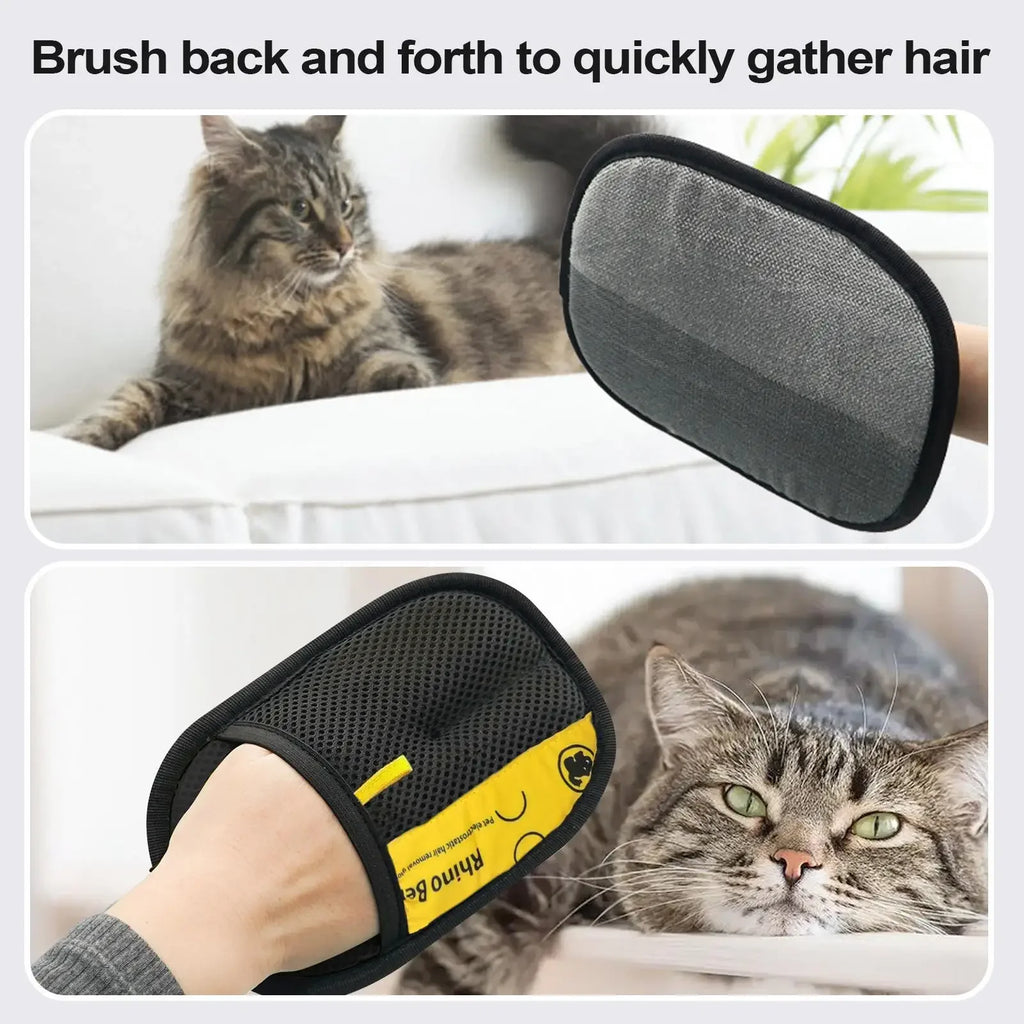Pet Hair Remover Grooming Glove for Dogs & Cats