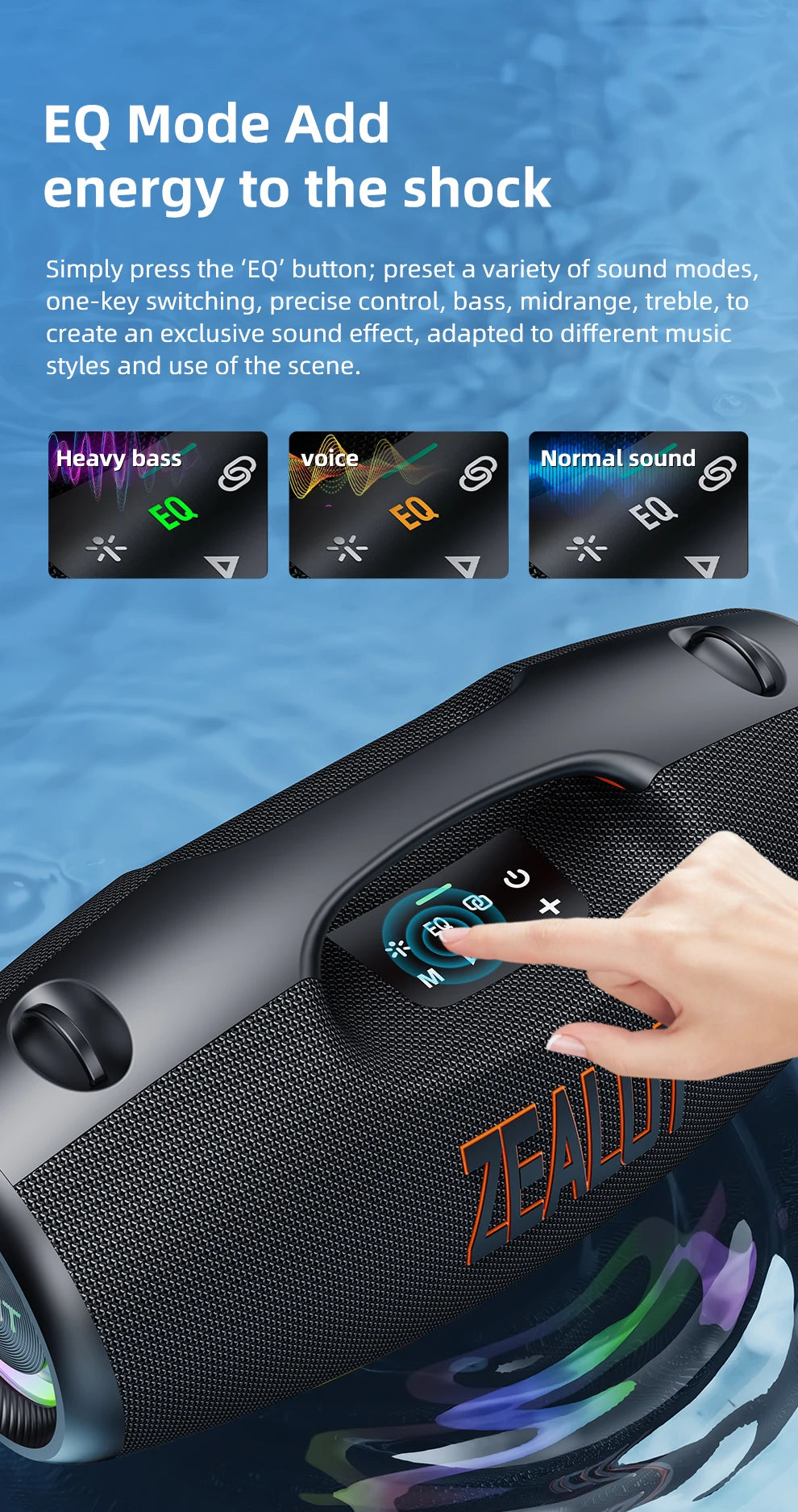 ZEALOT S89 250W Waterproof Portable Bluetooth Speaker with Deep Bass