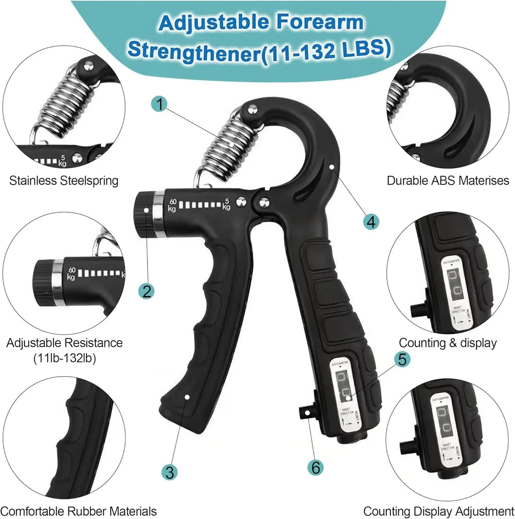 Counting Grip Strength Trainer Set with Finger Exerciser