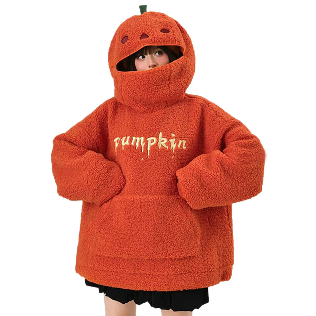 MoveX Women's Halloween Pumpkin Fleece Hoodie