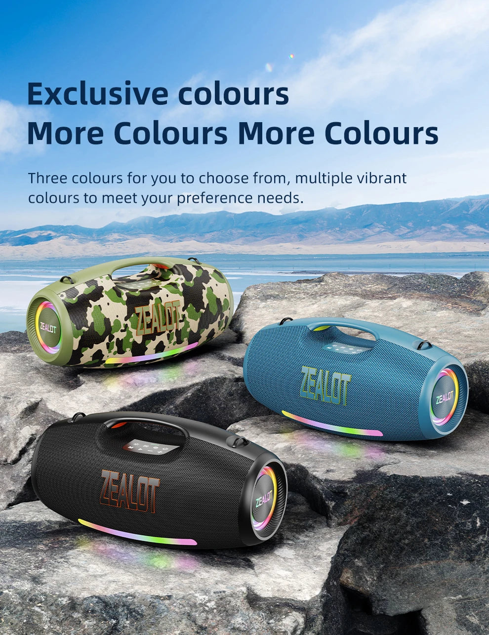 ZEALOT S89 250W Waterproof Portable Bluetooth Speaker with Deep Bass