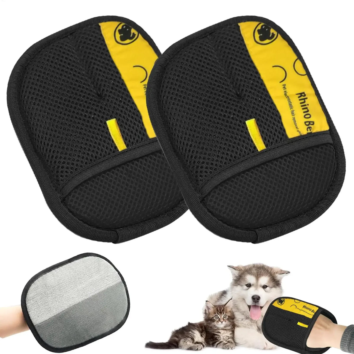 Pet Hair Remover Grooming Glove for Dogs & Cats