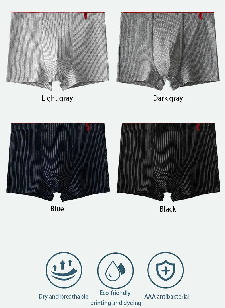 MoveX Men's Striped Boxers 4-Pack