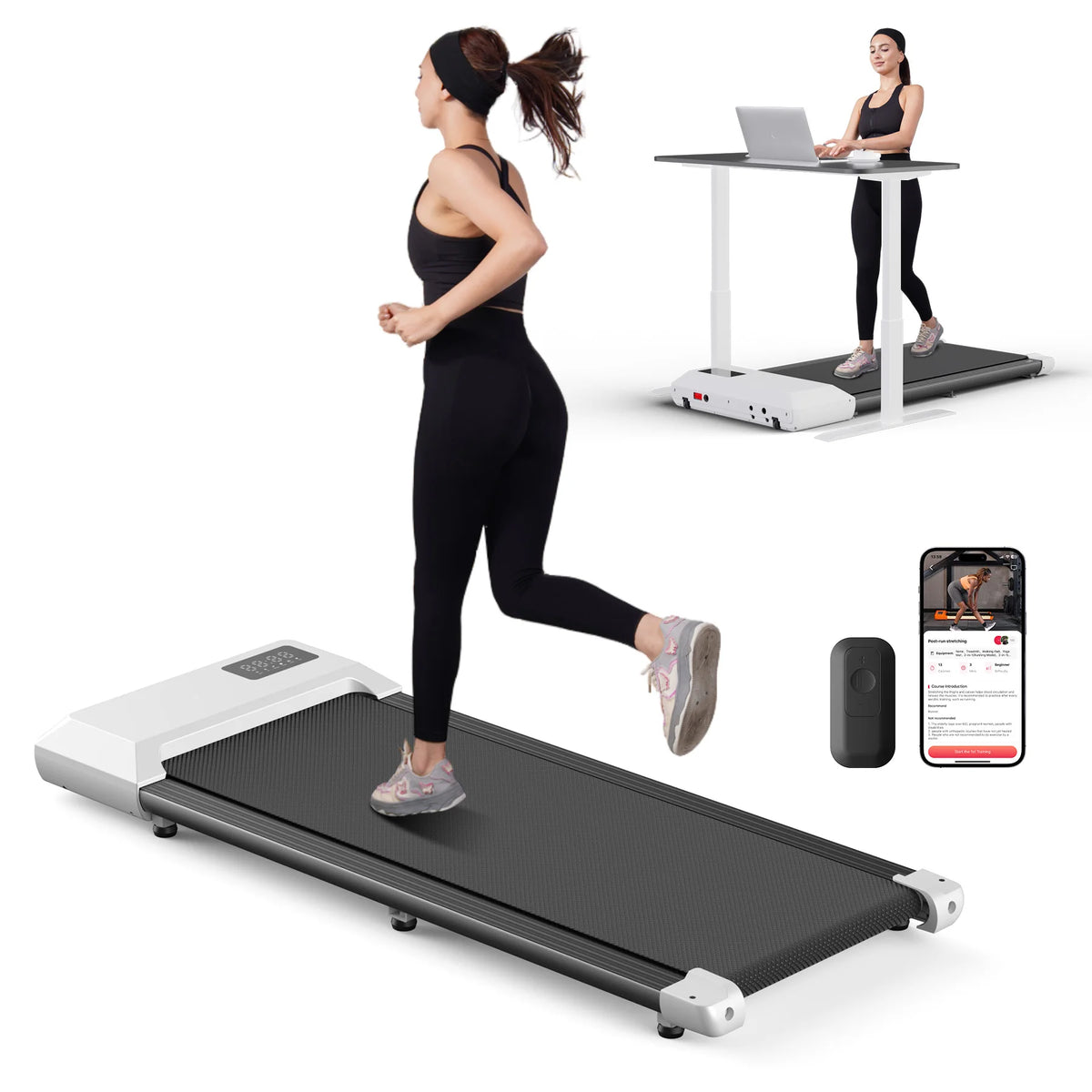 2-in-1 Walking Pad Treadmill – 2.5HP, 300 lb Capacity, LCD Display